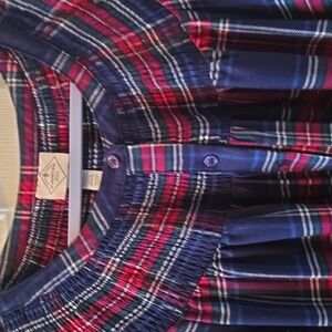 ST. JOHN'S BAY WOMENS PLUS SIZE BLUE PLAID FLANNEL TOP SIZE 3X